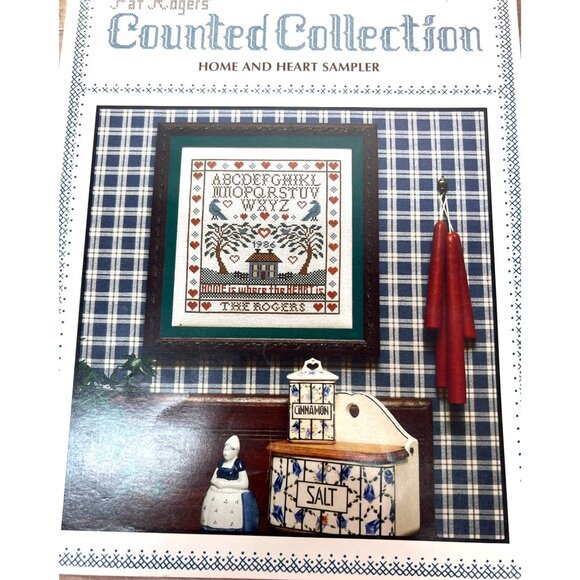 Home & Heart Sampler Cross Stitch Pattern By J.R. Rogers Counted Collection - Picture 2 of 3